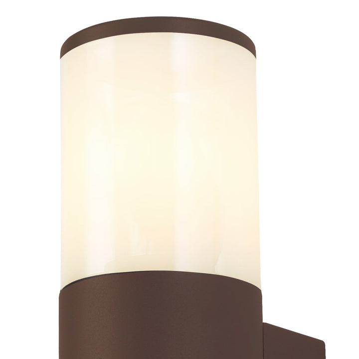 Nelson Lighting NL7075/OP9 Marc 2 Light Outdoor Wall Light Matt Brown Opal