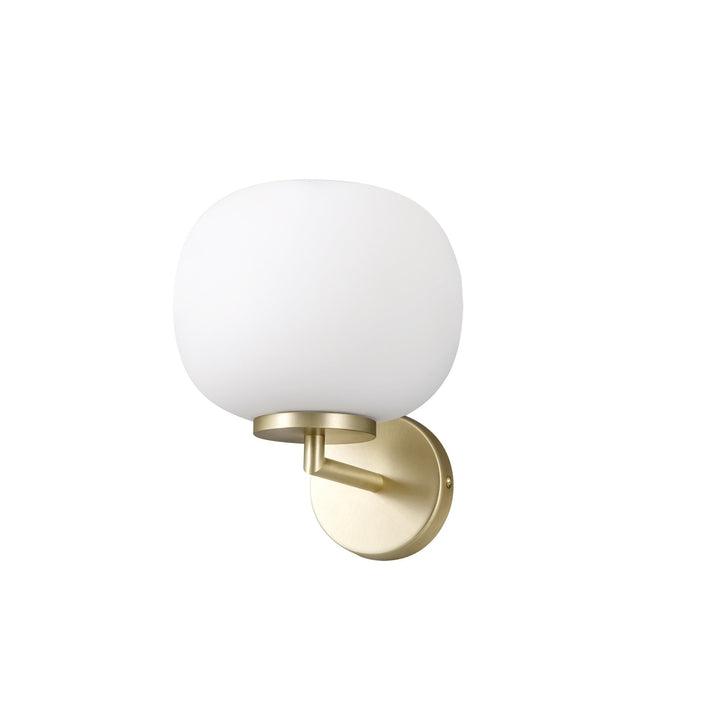 Nelson Lighting NL86569 Sabus 1 Light Wall Light Satin Gold Frosted White