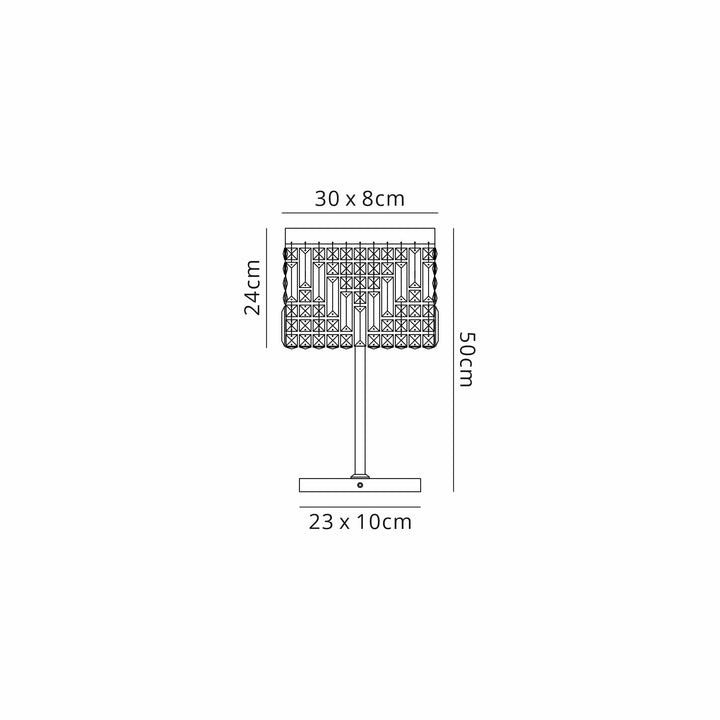 Nelson Lighting NL87689 Zian 2 Light Table Lamp Polished Chrome Crystal