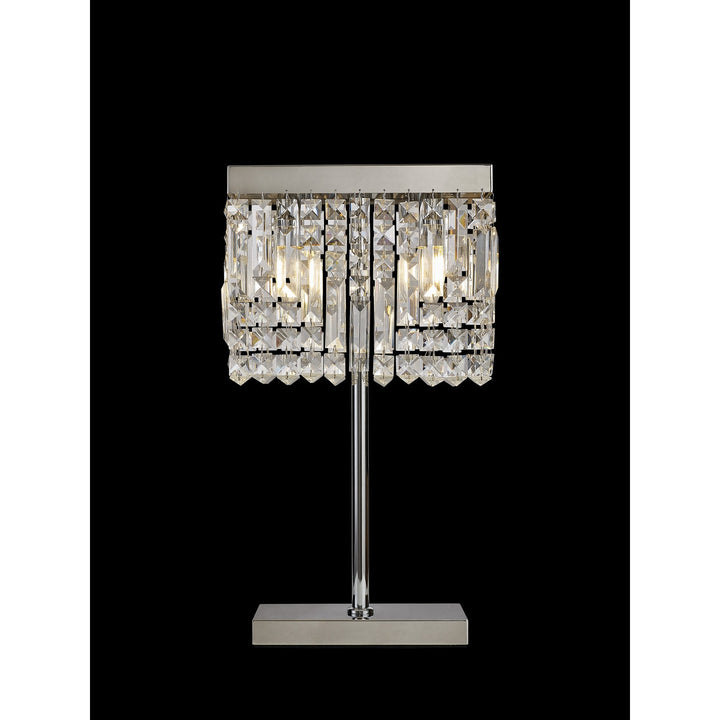 Nelson Lighting NL87689 Zian 2 Light Table Lamp Polished Chrome Crystal