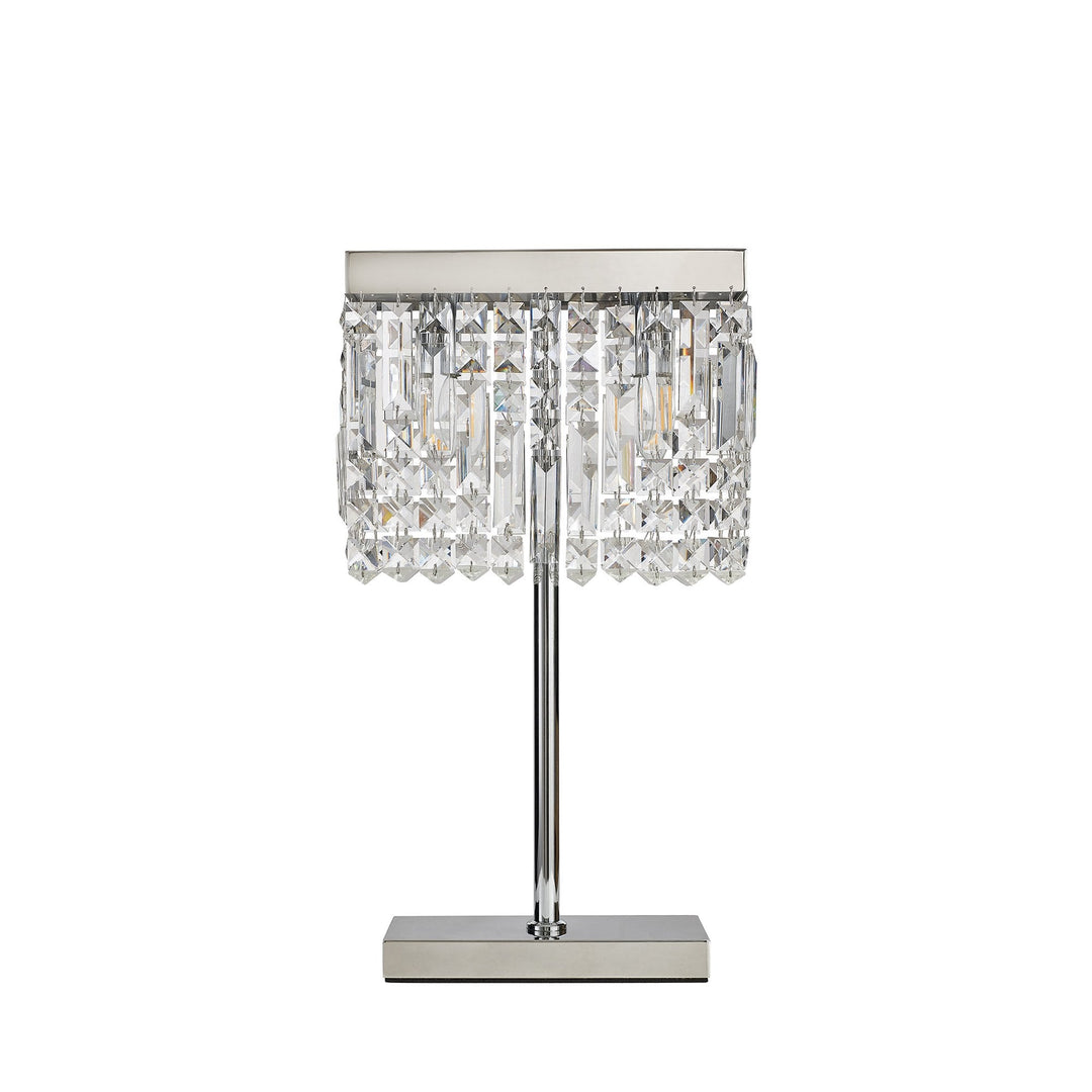 Nelson Lighting NL87689 Zian 2 Light Table Lamp Polished Chrome Crystal