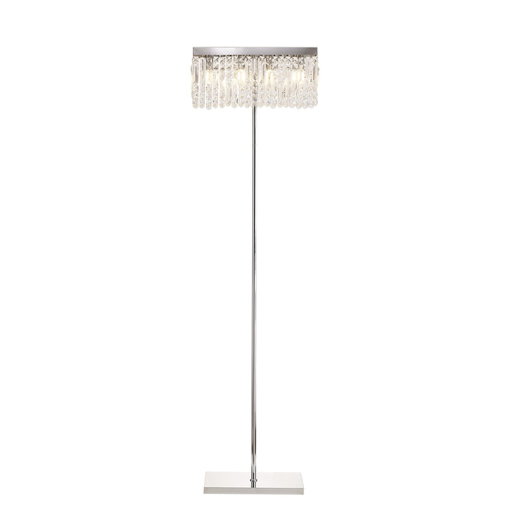 Nelson Lighting NL87699 Zian 4 Light Floor Lamp Polished Chrome Crystal