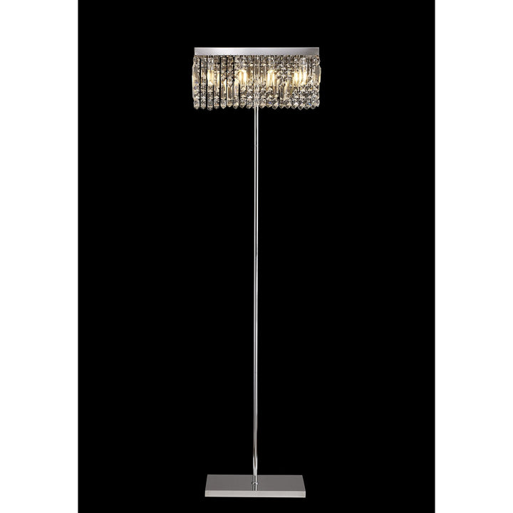 Nelson Lighting NL87699 Zian 4 Light Floor Lamp Polished Chrome Crystal