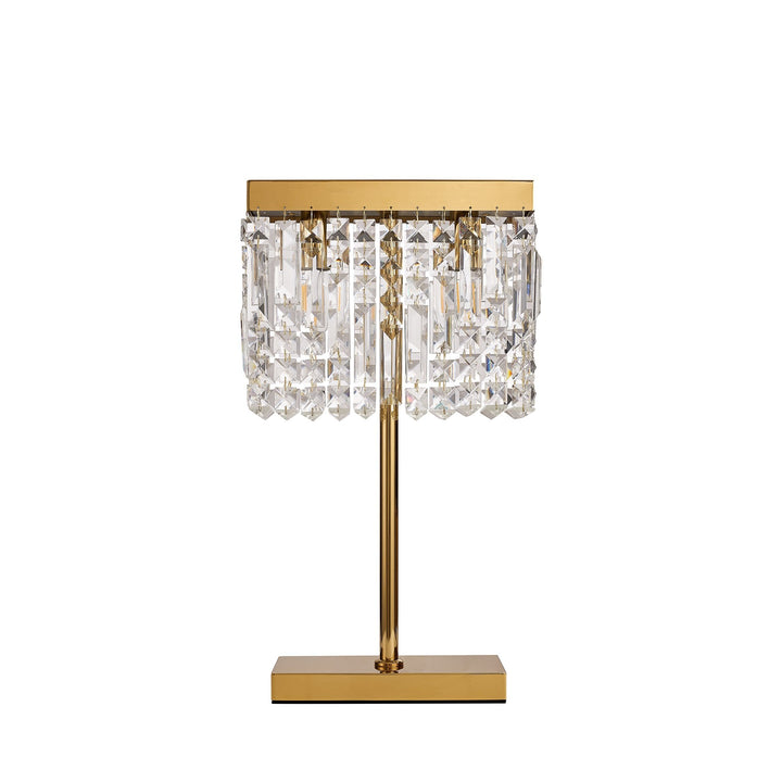 Nelson Lighting NL87709 Zian 2 Light Table Lamp Gold Crystal