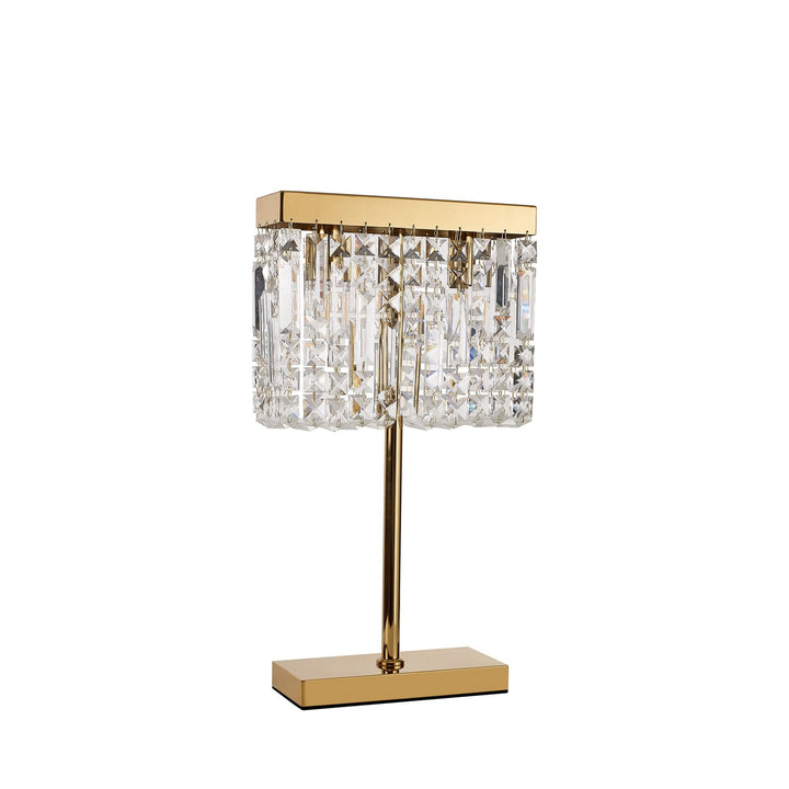 Nelson Lighting NL87709 Zian 2 Light Table Lamp Gold Crystal