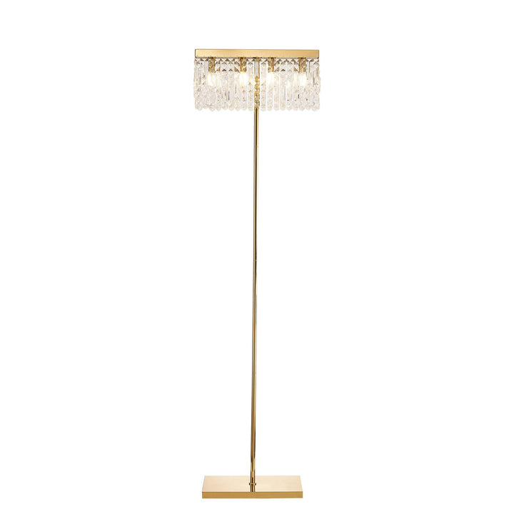 Nelson Lighting NL87719 Zian 4 Light Floor Lamp Gold Crystal