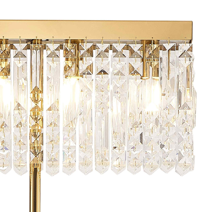 Nelson Lighting NL87719 Zian 4 Light Floor Lamp Gold Crystal