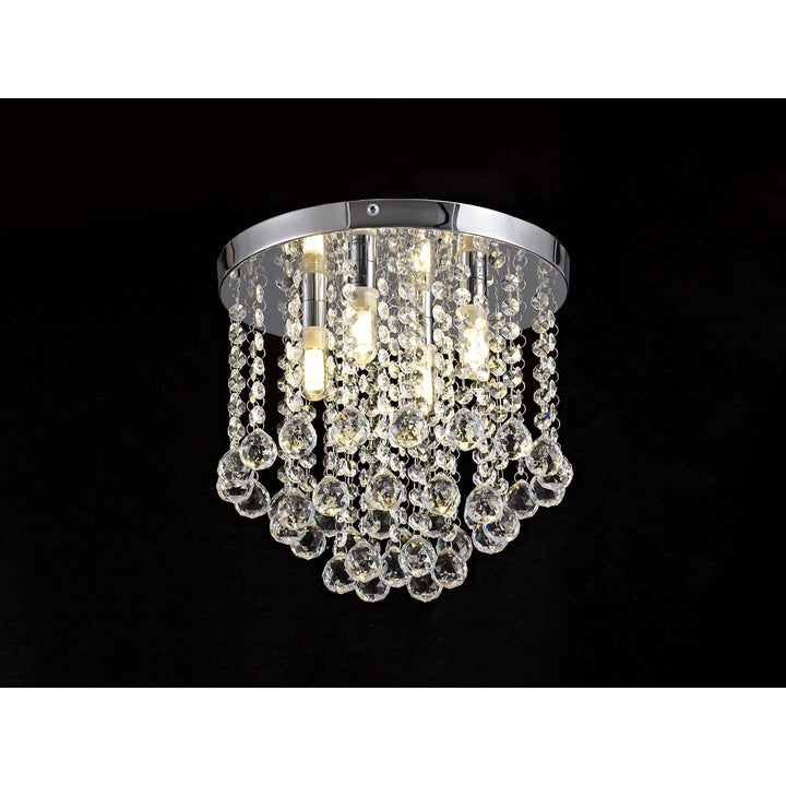 Nelson Lighting NL70579 Ana Bathroom Ceiling 4 Light Polished Chrome/Crystal