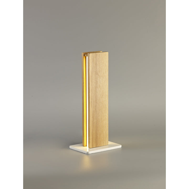 Nelson Lighting NL71909 Aline Table Lamp LED Medium Oak/Matt White