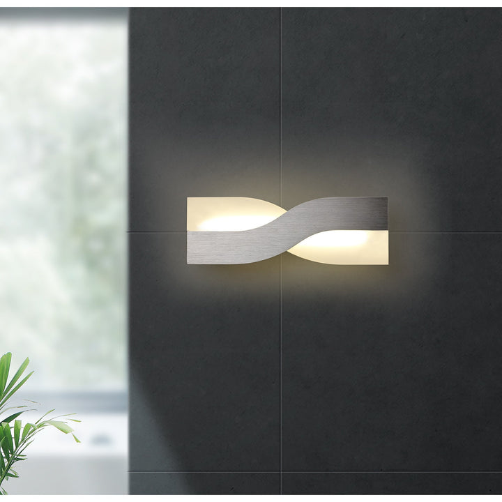 Nelson Lighting NL70419 Abe Wall Lamp LED Brushed Aluminium/Frosted White