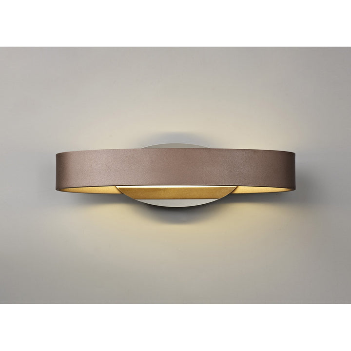 Nelson Lighting NL70399 Barry Wall Lamp LED Satin Brown/Polished Chrome
