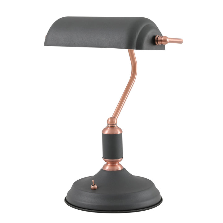 Nelson Lighting NL70019 Barnie Table Lamp 1 Light With Toggle Switch Sand Black/Copper