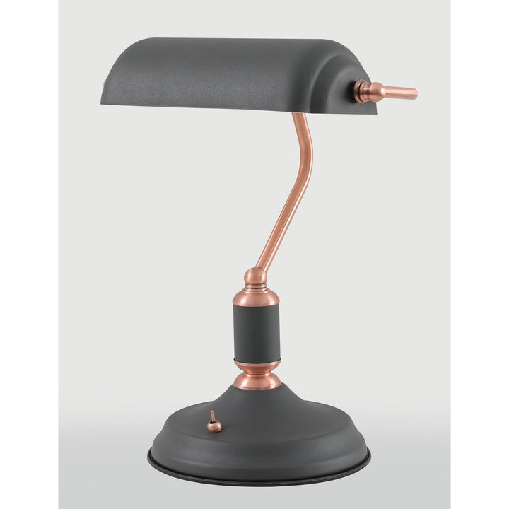 Nelson Lighting NL70019 Barnie Table Lamp 1 Light With Toggle Switch Sand Black/Copper