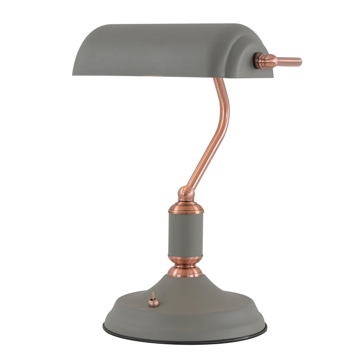 Nelson Lighting NL70029 Barnie Table Lamp 1 Light With Toggle Switch Sand Grey/Copper
