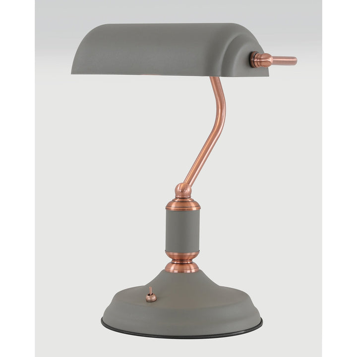 Nelson Lighting NL70029 Barnie Table Lamp 1 Light With Toggle Switch Sand Grey/Copper