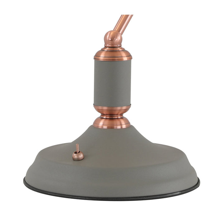 Nelson Lighting NL70029 Barnie Table Lamp 1 Light With Toggle Switch Sand Grey/Copper