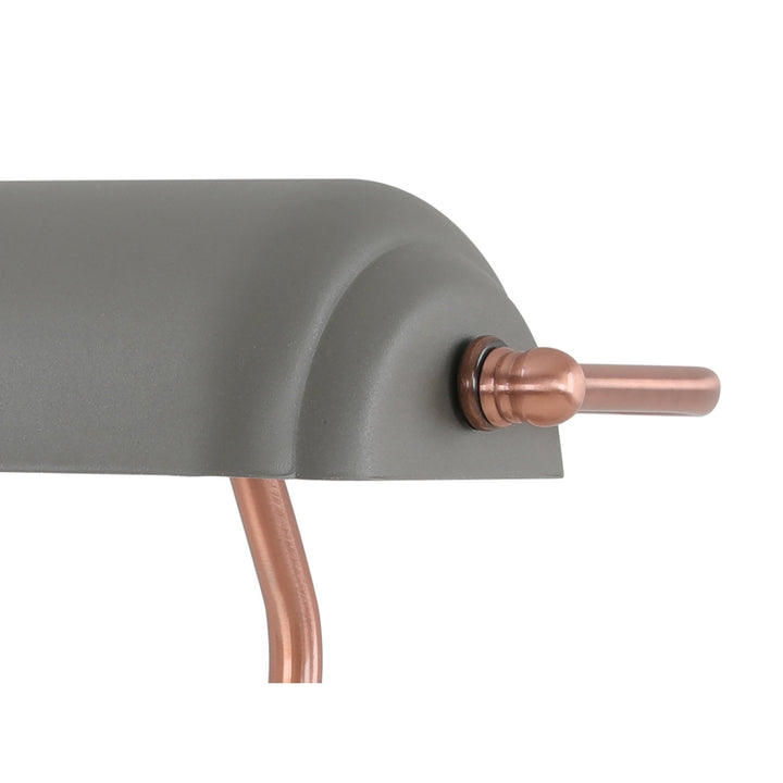 Nelson Lighting NL70029 Barnie Table Lamp 1 Light With Toggle Switch Sand Grey/Copper