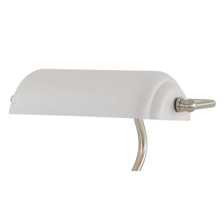 Nelson Lighting NL70039 Barnie Table Lamp 1 Light With Toggle Switch Satin Nickel/Sand White