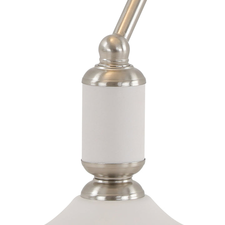 Nelson Lighting NL70039 Barnie Table Lamp 1 Light With Toggle Switch Satin Nickel/Sand White