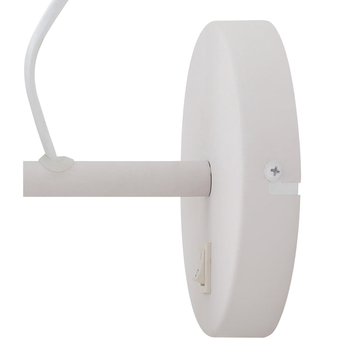 Nelson Lighting NL70129 | Barnie Adjustable Wall Lamp | Sand White & Satin Nickel
