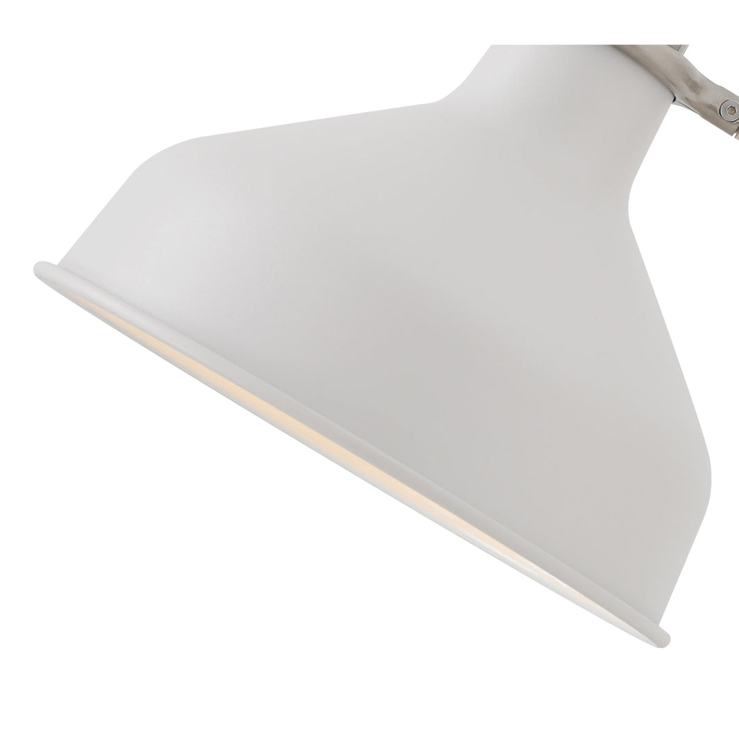 Nelson Lighting NL70129 | Barnie Adjustable Wall Lamp | Sand White & Satin Nickel