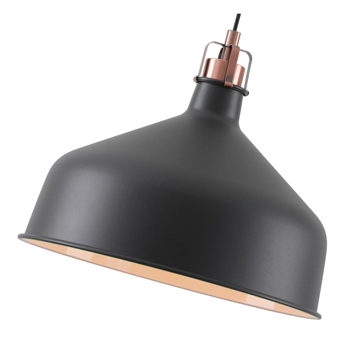 Nelson Lighting NL70169 Barnie Medium Pendant Sand Black/Copper/White