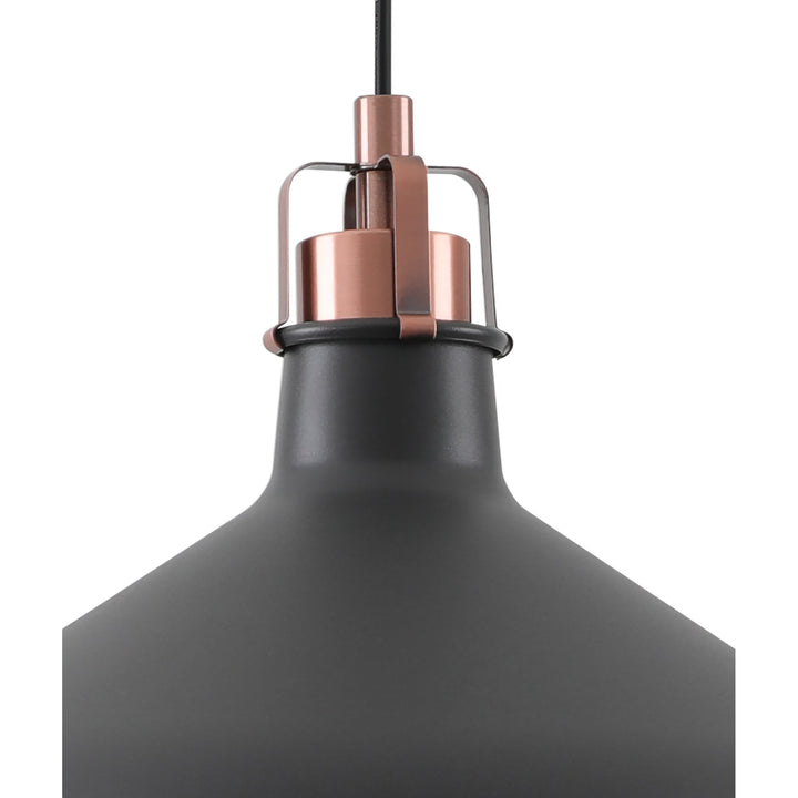 Nelson Lighting NL70169 Barnie Medium Pendant Sand Black/Copper/White