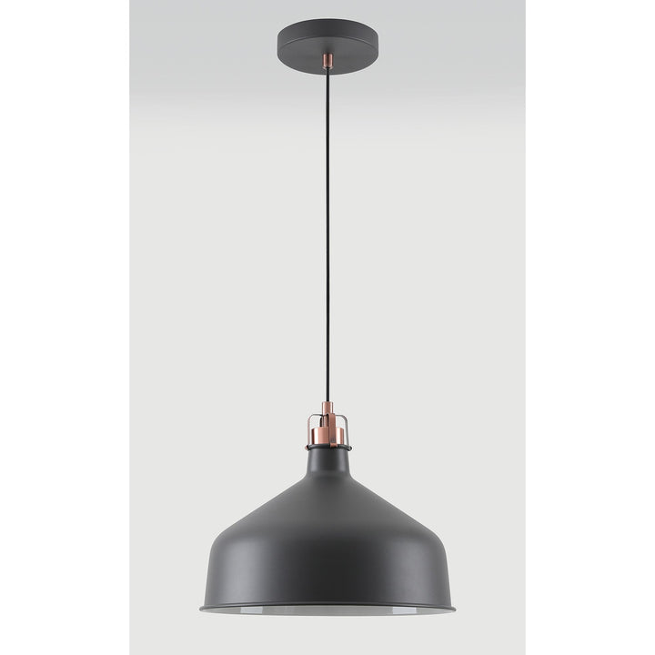 Nelson Lighting NL70169 Barnie Medium Pendant Sand Black/Copper/White