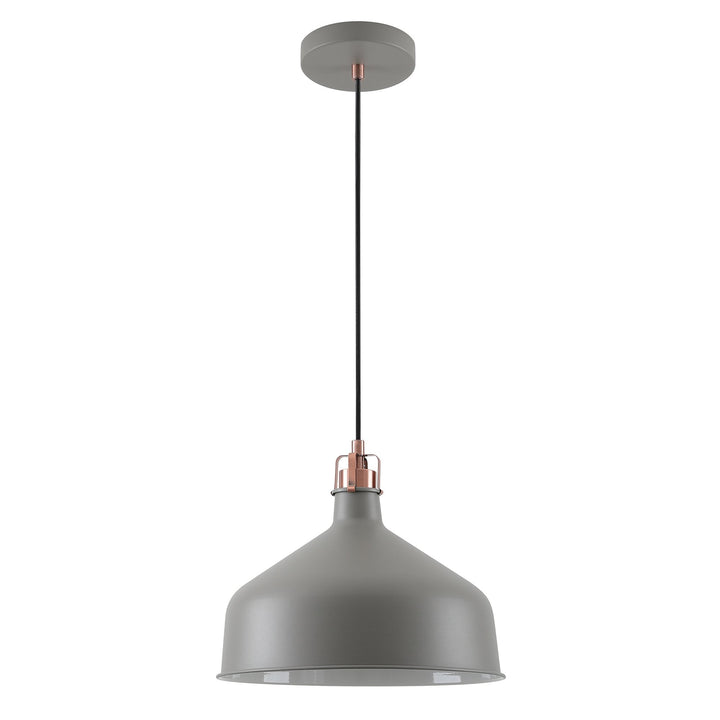 Nelson Lighting NL70179 Barnie Medium Pendant Sand Grey/Copper/White