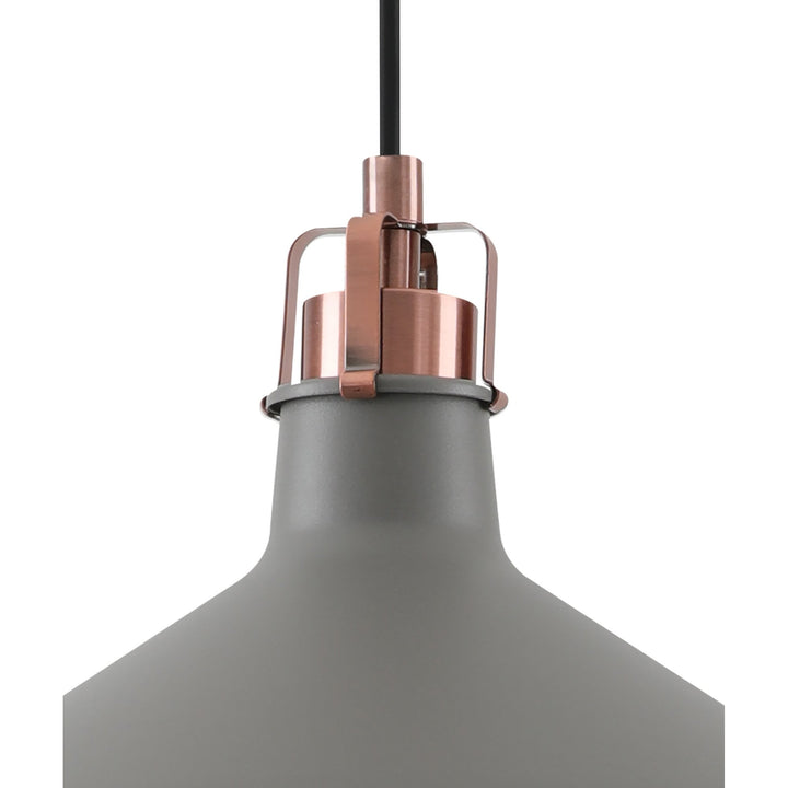 Nelson Lighting NL70179 Barnie Medium Pendant Sand Grey/Copper/White