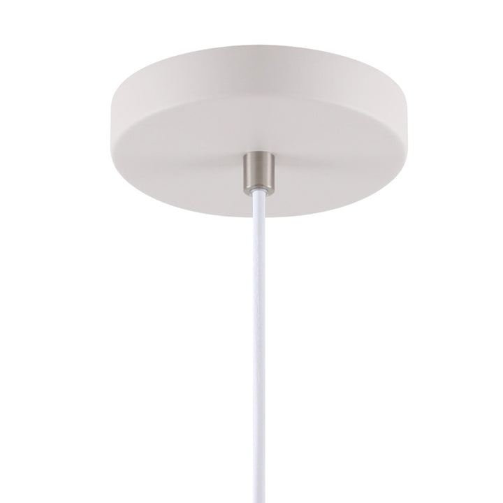 Nelson Lighting NL70189 Barnie Medium Pendant Sand White/Satin Nickel/White