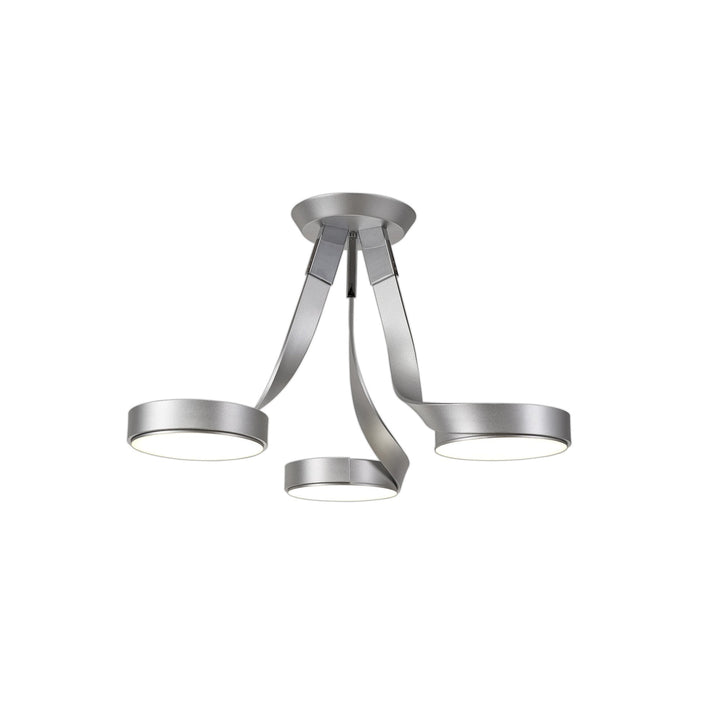 Nelson Lighting NL70499 Candy 3 Light Semi Ceiling LED Silver/Polished Chrome