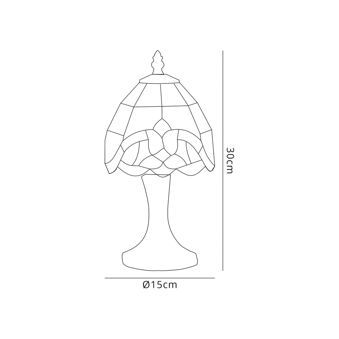 Nelson Lighting NL72149 Chale Tiffany Table Lamp Cream/Amber/Clear Crystal Shade