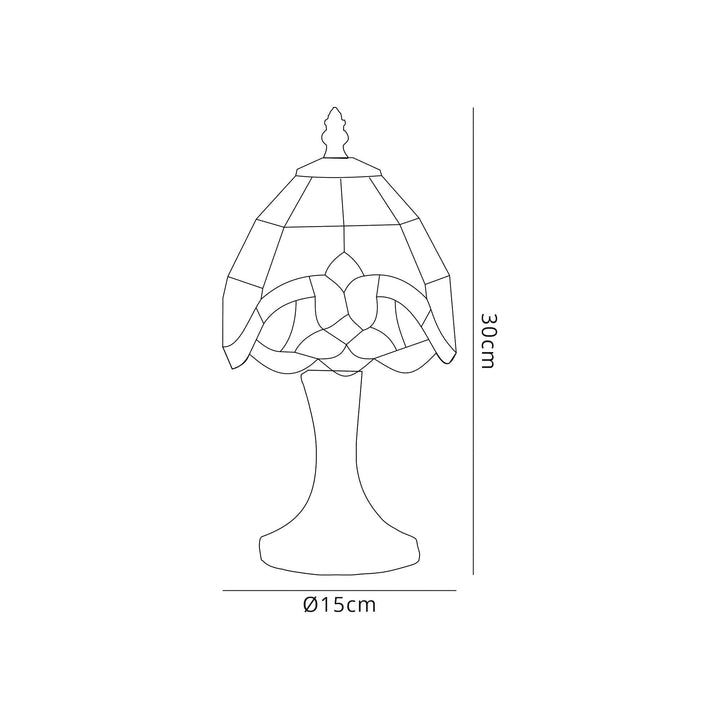 Nelson Lighting NL72149 Chale Tiffany Table Lamp Cream/Amber/Clear Crystal Shade