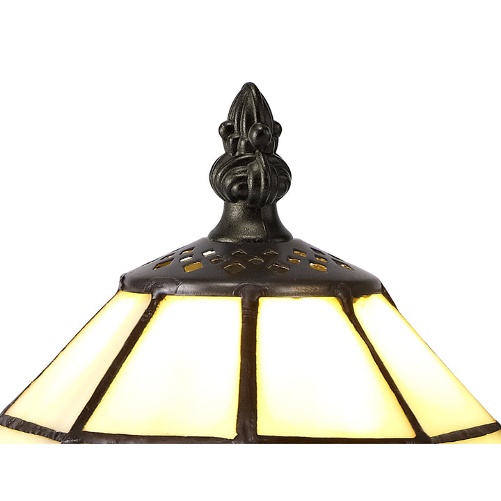 Nelson Lighting NL72149 Chale Tiffany Table Lamp Cream/Amber/Clear Crystal Shade