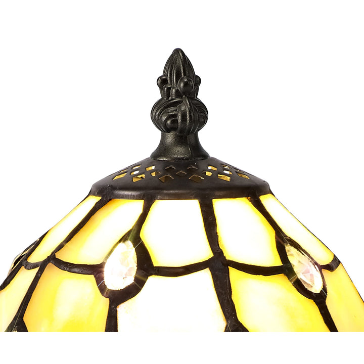 Nelson Lighting NL72139 Chrisy Tiffany Table Lamp Beige/Clear Crystal Shade