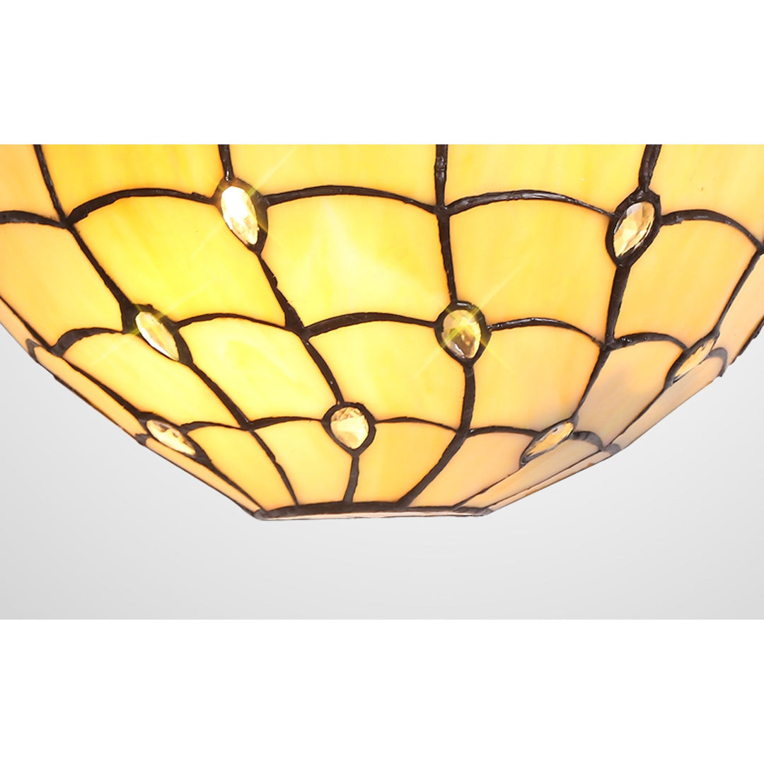 Nelson Lighting NL72799 Chrisy Tiffany 30cm Wall Lamp Beige/Clear Crystal