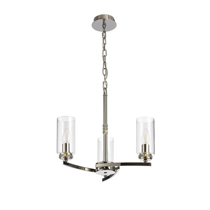 Nelson Lighting NL73099 Darling 3 Light Pendant/Semi Ceiling Polished Nickel