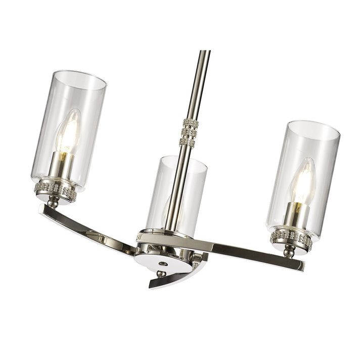 Nelson Lighting NL73099 Darling 3 Light Pendant/Semi Ceiling Polished Nickel