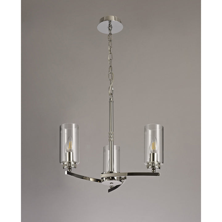 Nelson Lighting NL73099 Darling 3 Light Pendant/Semi Ceiling Polished Nickel