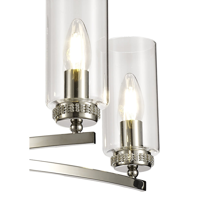 Nelson Lighting NL73109 Darling | 5 Light Nickel Pendant | Clear Crystals