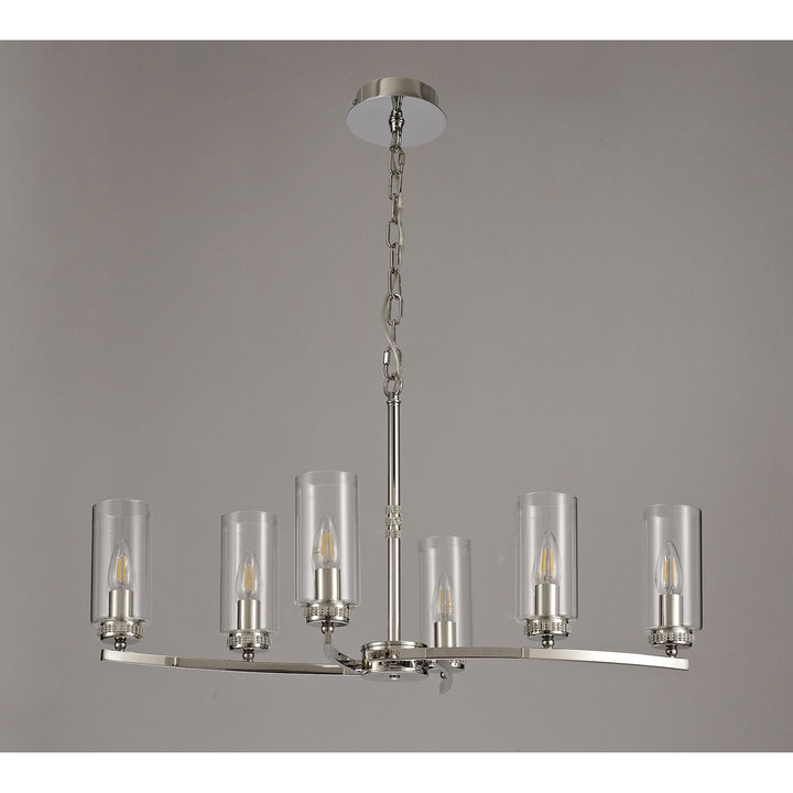 Nelson Lighting NL73119 Darling Pendant/Semi Ceiling 6 Light Polished Nickel