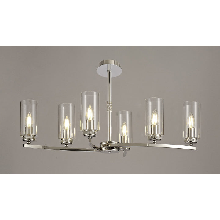 Nelson Lighting NL73119 Darling Pendant/Semi Ceiling 6 Light Polished Nickel