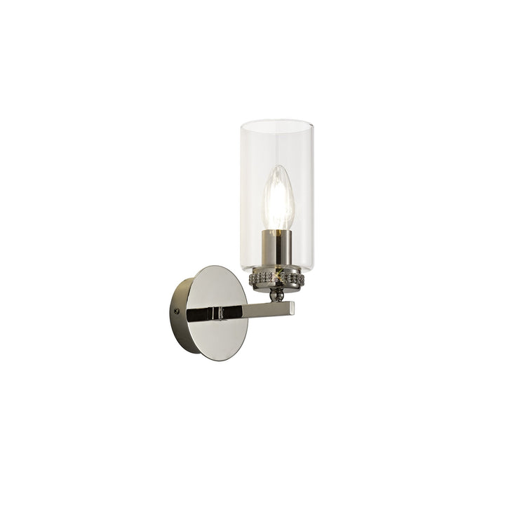 Nelson Lighting NL82549 | Regent 2 Light Wall Lamp | Polished Chrome/Iridescent Glass