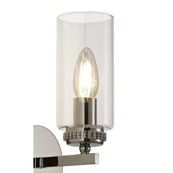 Nelson Lighting NL82549 | Regent 2 Light Wall Lamp | Polished Chrome/Iridescent Glass