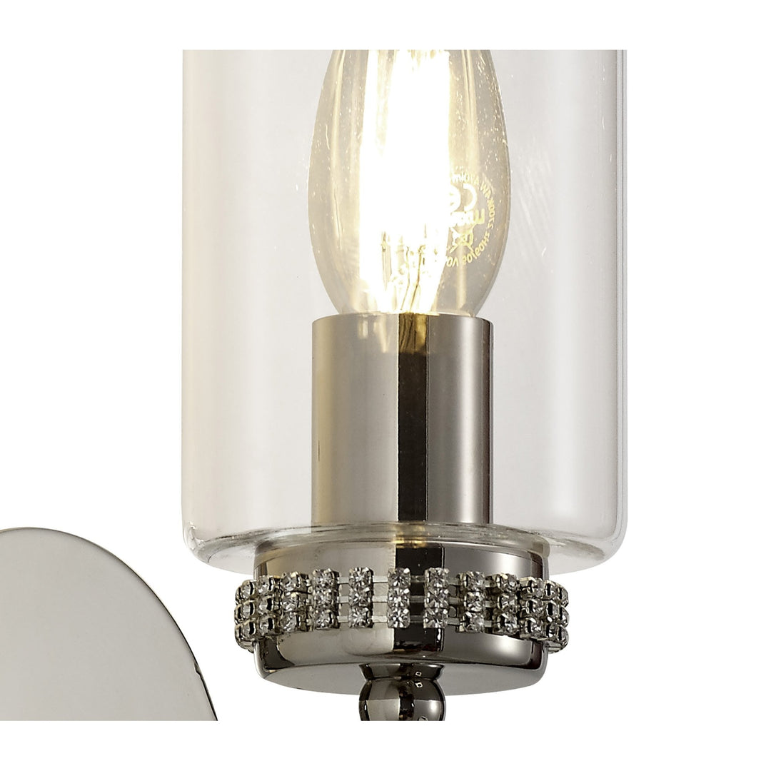 Nelson Lighting NL82549 | Regent 2 Light Wall Lamp | Polished Chrome/Iridescent Glass