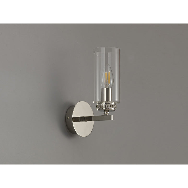 Nelson Lighting NL82549 | Regent 2 Light Wall Lamp | Polished Chrome/Iridescent Glass