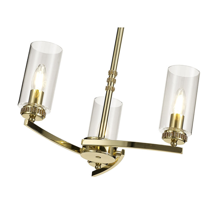 Nelson Lighting NL73209 Darling Pendant/Semi Ceiling 3 Light Polished Gold