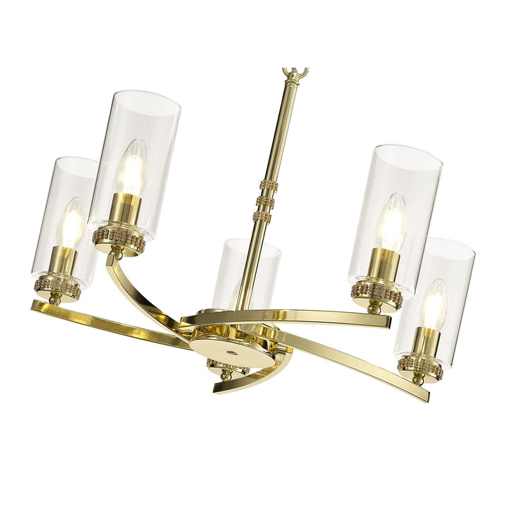Nelson Lighting NL73219 Darling Pendant/Semi Ceiling 5 Light Polished Gold