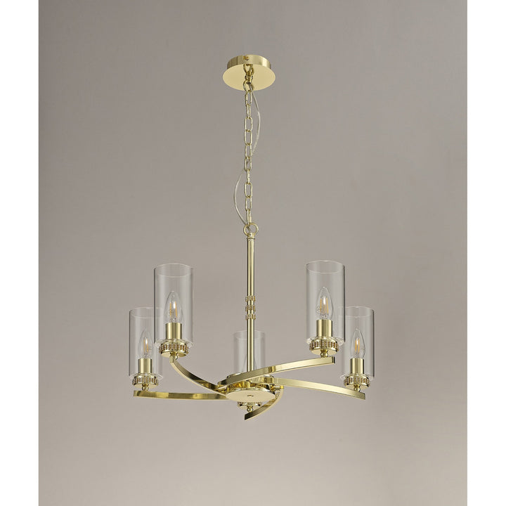 Nelson Lighting NL73219 Darling Pendant/Semi Ceiling 5 Light Polished Gold